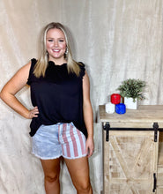 Load image into Gallery viewer, Black Sleeveless Mini Ruffled Chic Top