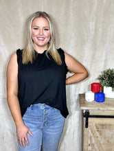 Load image into Gallery viewer, Black Sleeveless Mini Ruffled Chic Top