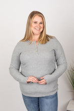 Load image into Gallery viewer, Light Grey Henley Longsleeve