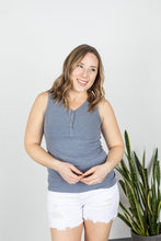 Load image into Gallery viewer, Denim Henley Tank