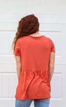Load image into Gallery viewer, Orange Peplum Top