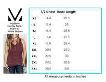 Load image into Gallery viewer, Plum + White Striped Henley Tank