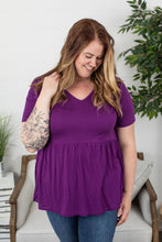 Load image into Gallery viewer, Purple Peplum Top