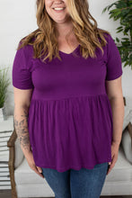 Load image into Gallery viewer, Purple Peplum Top