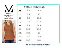 Load image into Gallery viewer, Rust + White Striped Henley Tank