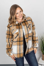 Load image into Gallery viewer, Camel Plaid Shacket With Pockets