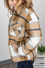 Load image into Gallery viewer, Camel Plaid Shacket With Pockets