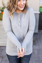 Load image into Gallery viewer, Light Grey Henley Longsleeve