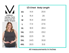 Load image into Gallery viewer, Charcoal + White Striped Henley Tank