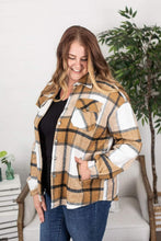 Load image into Gallery viewer, Camel Plaid Shacket With Pockets