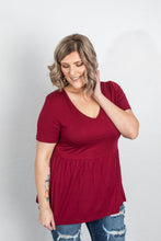 Load image into Gallery viewer, Raspberry Peplum Top