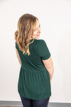 Load image into Gallery viewer, Evergreen Peplum Top