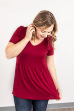 Load image into Gallery viewer, Raspberry Peplum Top