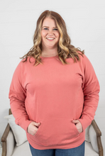 Load image into Gallery viewer, Dark Pink Front Pocket Crew Neck