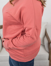 Load image into Gallery viewer, Dark Pink Front Pocket Crew Neck