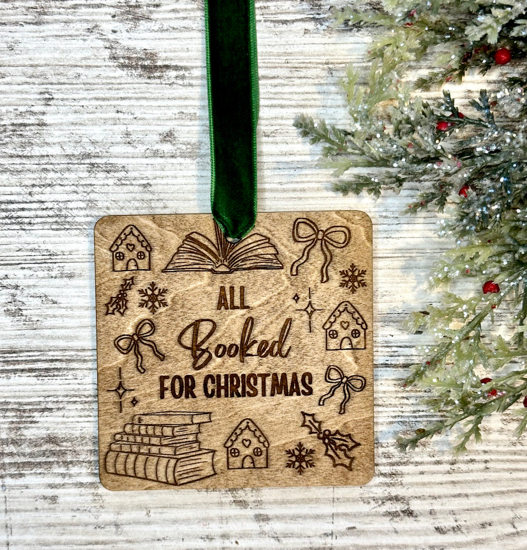 All Booked For Christmas Ornament