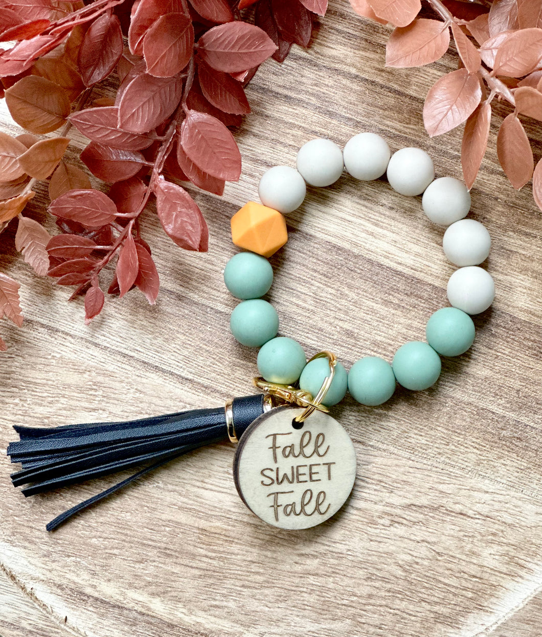 Fall Silicone Wristlet Keychain