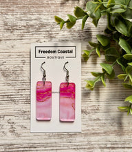 Load image into Gallery viewer, Pink Marble Acrylic Earrings