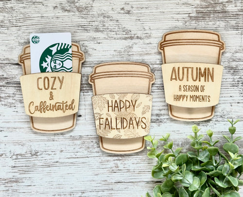 Fall Coffee Cup Gift Card Holder