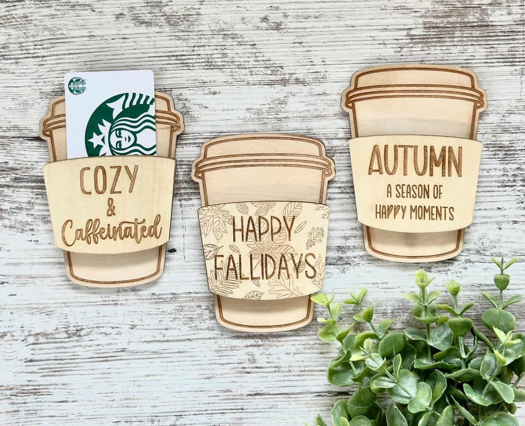 Fall Coffee Cup Gift Card Holder