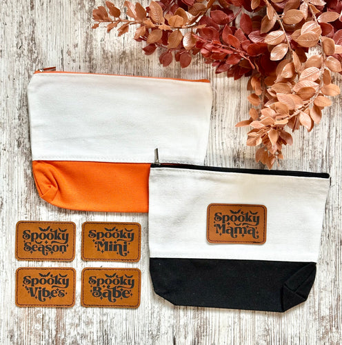 Halloween Leather Patch Canvas Bag