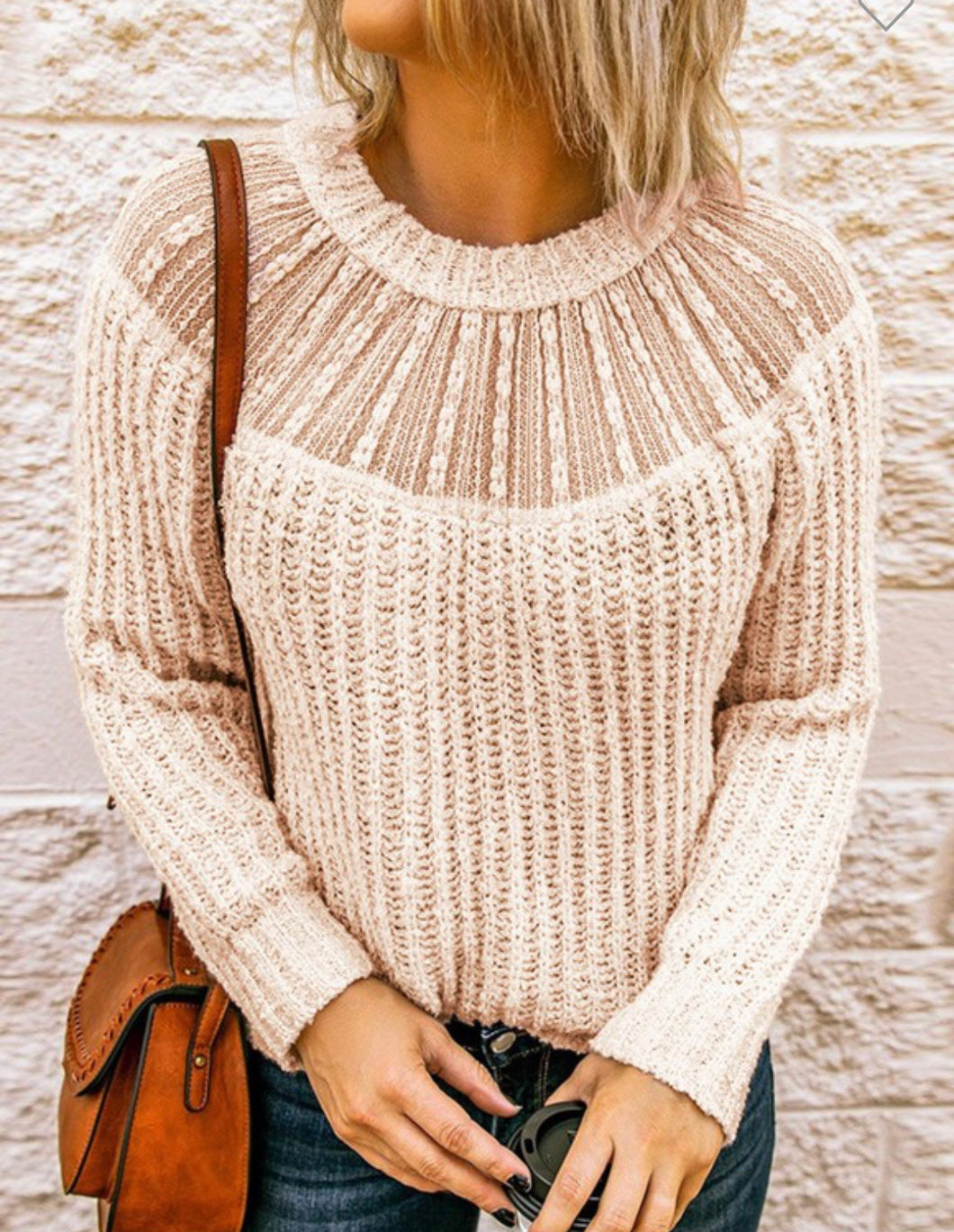 Sweetheart Blush Lace Sweater