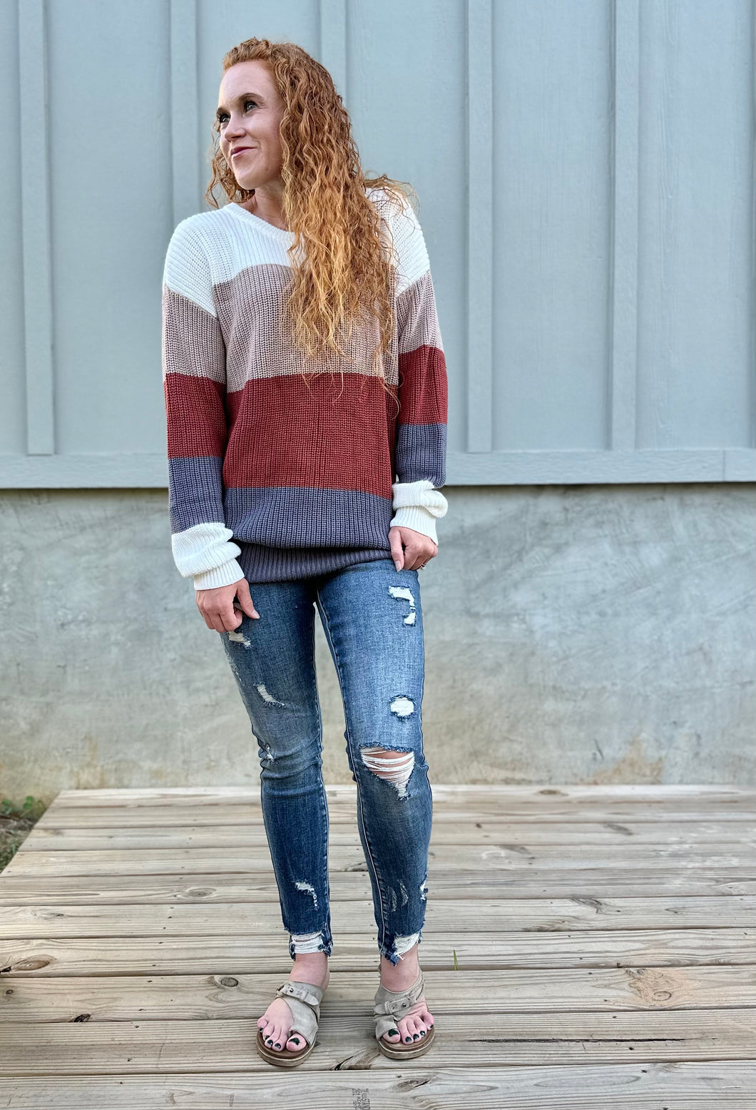 Fall Colorblock Knitted Sweater