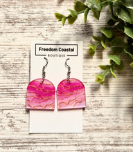 Load image into Gallery viewer, Pink Marble Acrylic Earrings