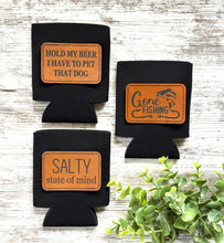Load image into Gallery viewer, Leather Patch Can Koozie