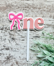 Load image into Gallery viewer, First Birthday Bow Cake Topper