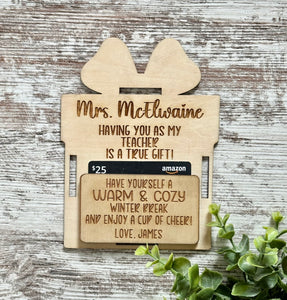 Teacher Blanket Gift Card Tag