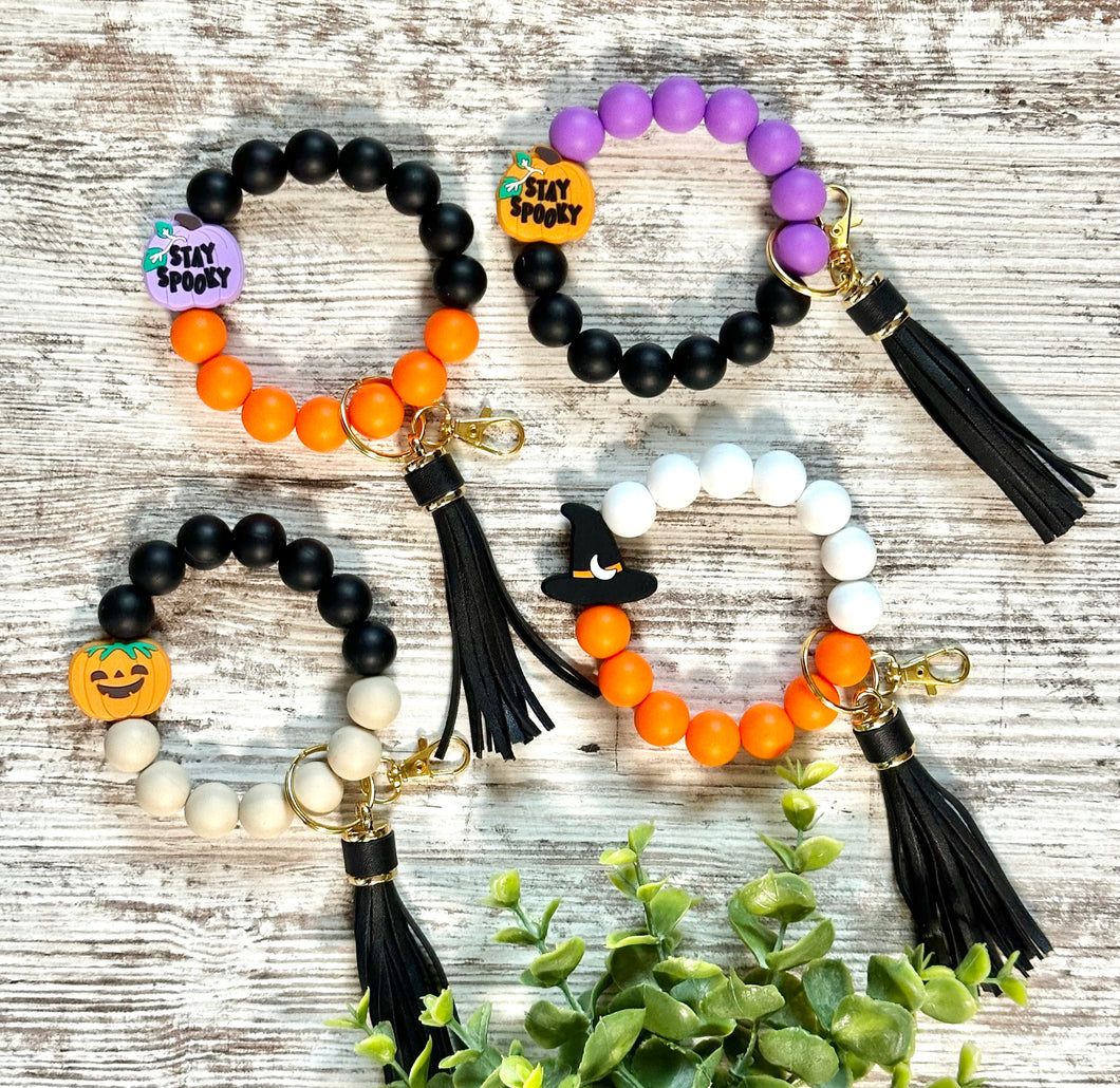 Halloween Silicone Wristlet Keychains