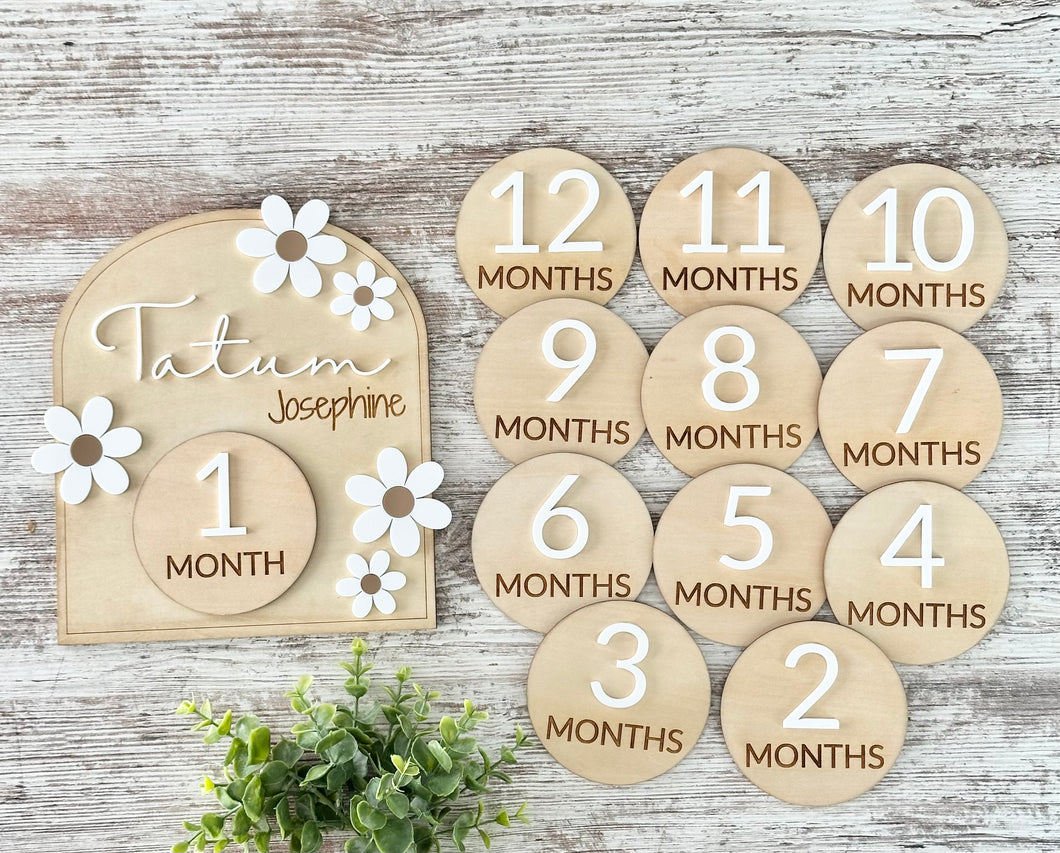 Daisy Month Milestone Sign