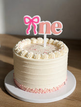 Load image into Gallery viewer, First Birthday Bow Cake Topper