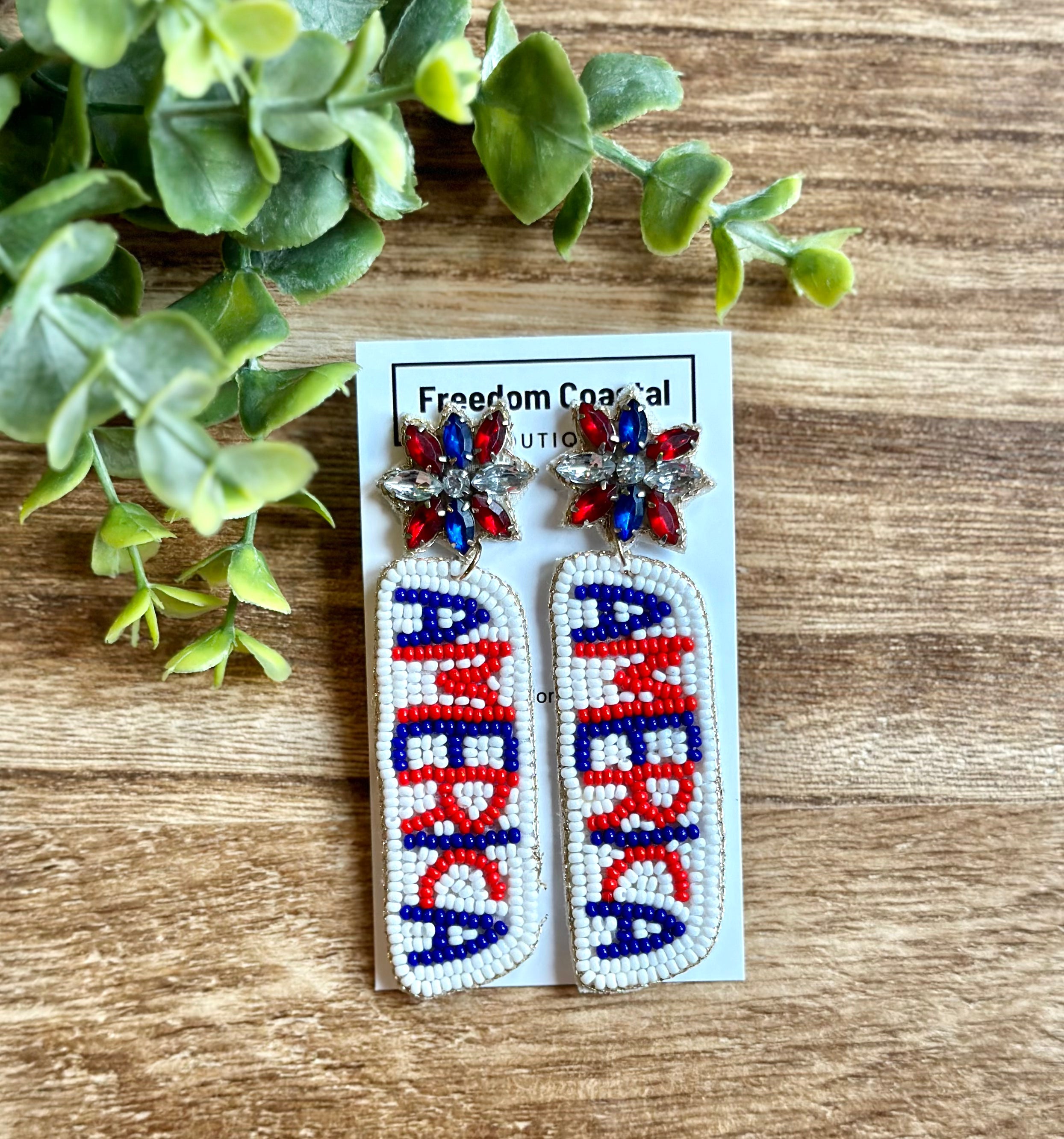 AMERICA Beaded Earrings