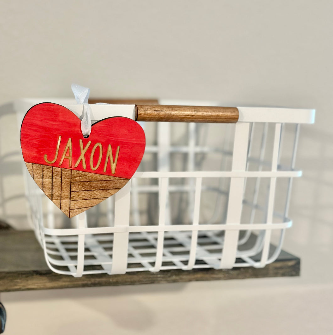 Heart Valentine’s Basket Name Tags