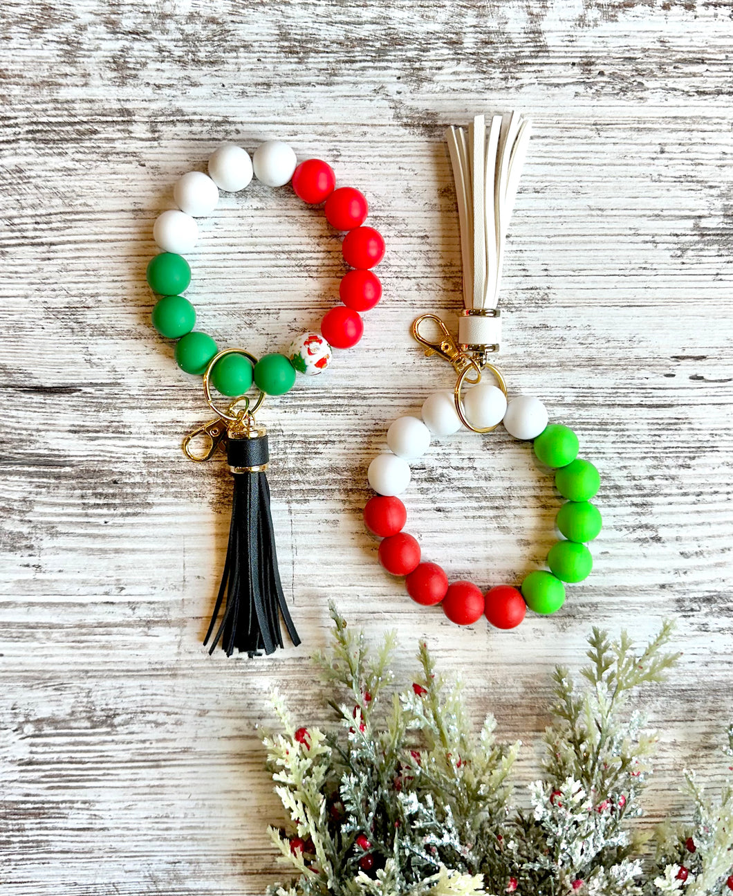 Christmas Silicone Wristlet Keychain