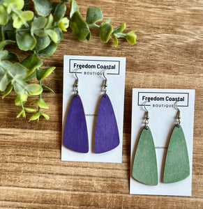 Simple Drop Wooden Earrings