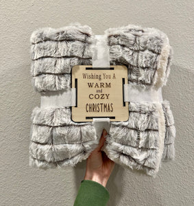 Sherpa Blanket with Wooden Tag
