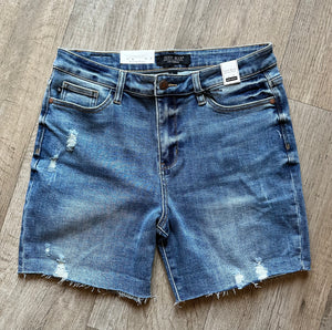Medium Wash Slightly Distressed Judy Blue Shorts