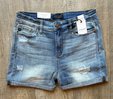 Load image into Gallery viewer, Light Wash Slightly Distressed Judy Blue Shorts