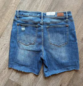 Medium Wash Slightly Distressed Judy Blue Shorts
