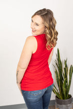 Load image into Gallery viewer, Red Henley Tank