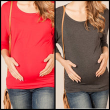 Load image into Gallery viewer, Maternity 3/4 Sleeve Top