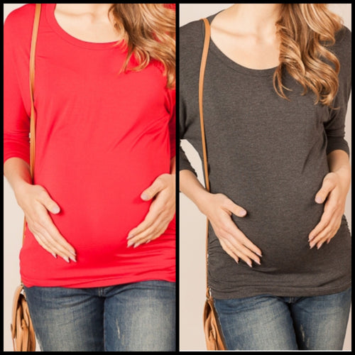Maternity 3/4 Sleeve Top