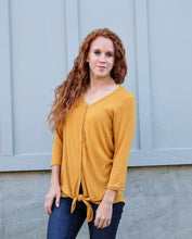 Load image into Gallery viewer, Mustard Ribbed Knit Button Tunic