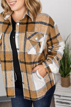 Load image into Gallery viewer, Camel Plaid Shacket With Pockets