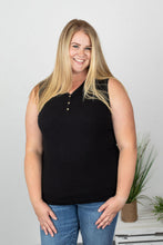 Load image into Gallery viewer, Black Henley Tank