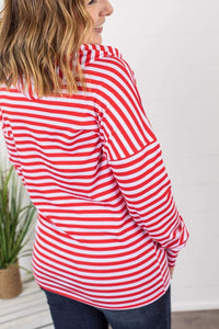 Red + White Stripes Lightweight Hoodie