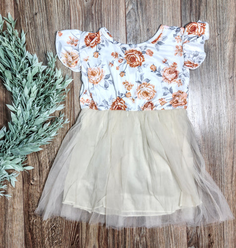Floral Splicing Tulle Dress